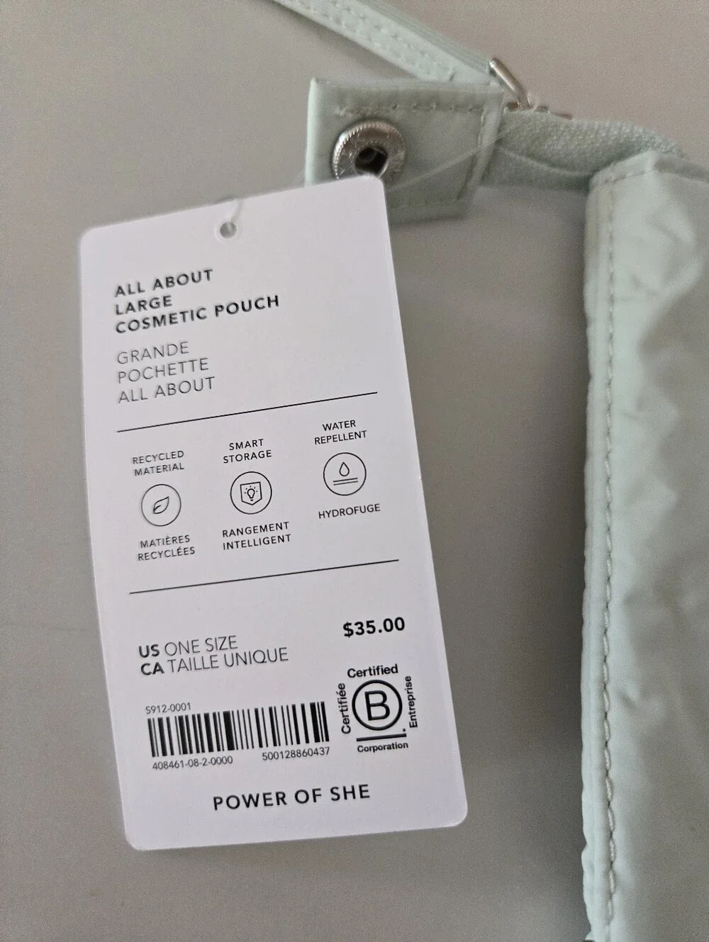 NWT Athleta Light Mint Cosmetic Pouch